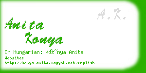 anita konya business card